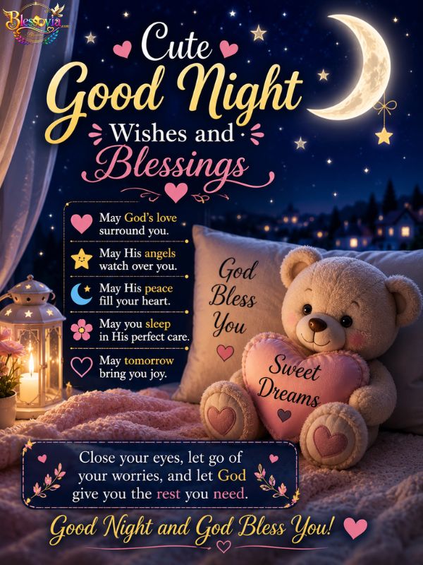 Cute Good Night Wishes and Blessings