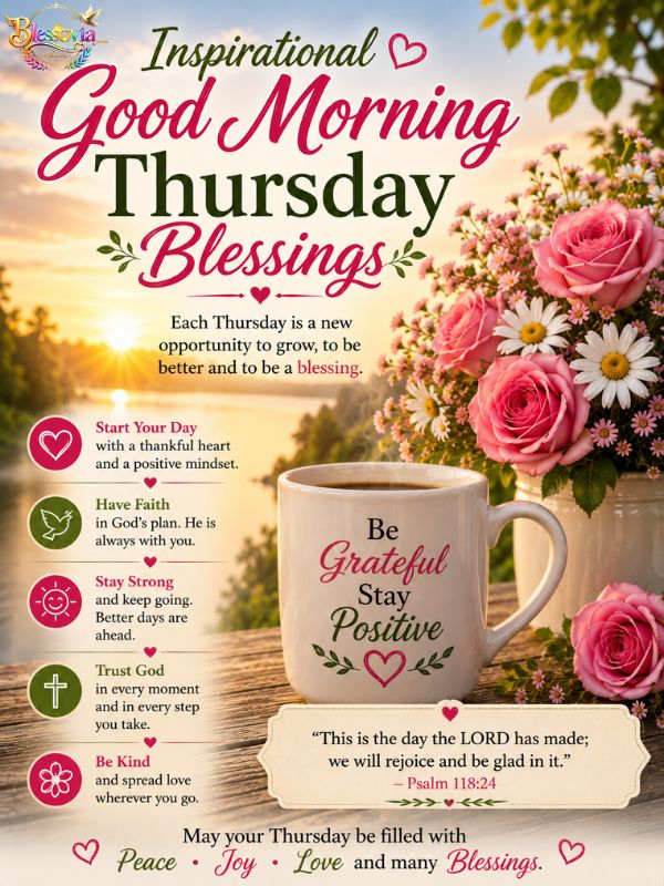 Inspirational Good Morning Thursday Blessings & Images
