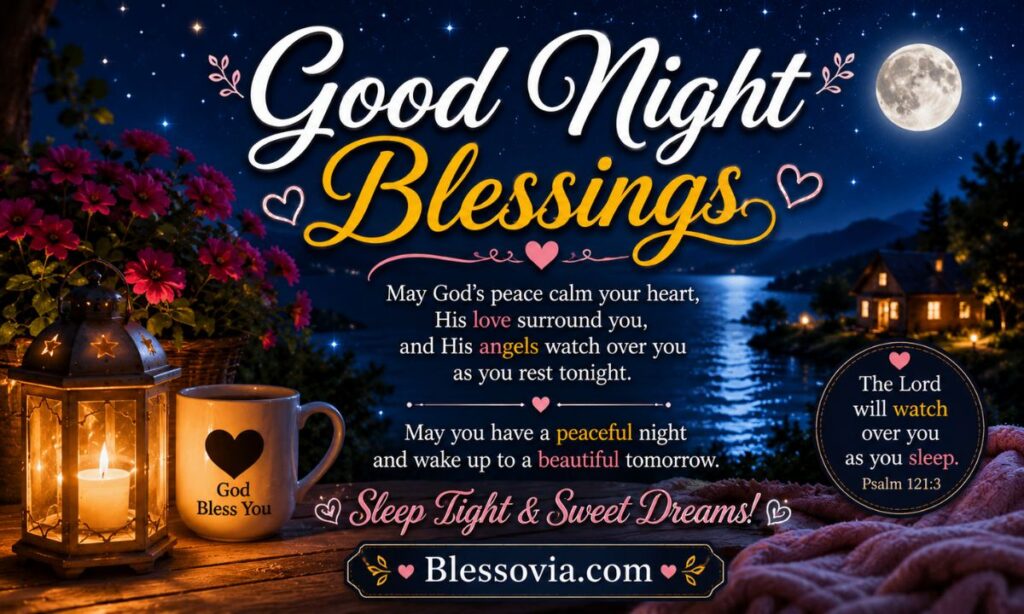 110+ Good Night Blessings, Wishes & Prayers with Images to Share Tonight