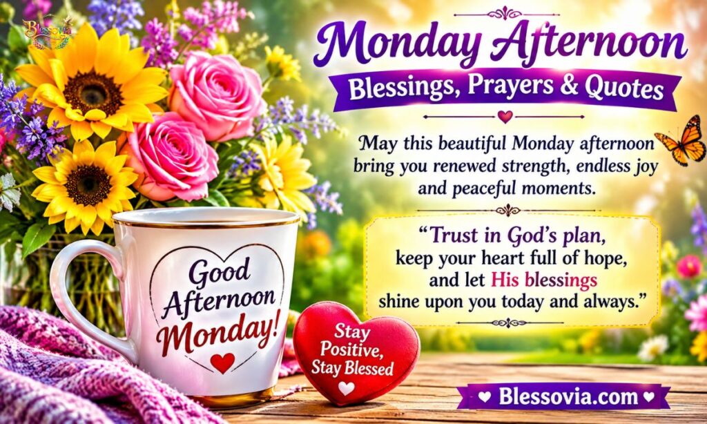 90+ Monday Afternoon Blessings, Prayers & Quotes with Images