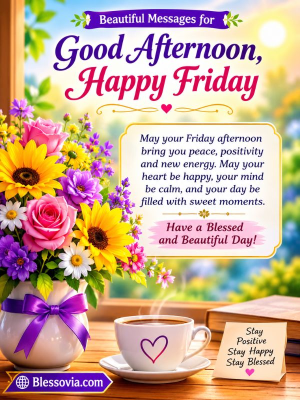 Beautiful Messages for Good Afternoon, Happy Friday