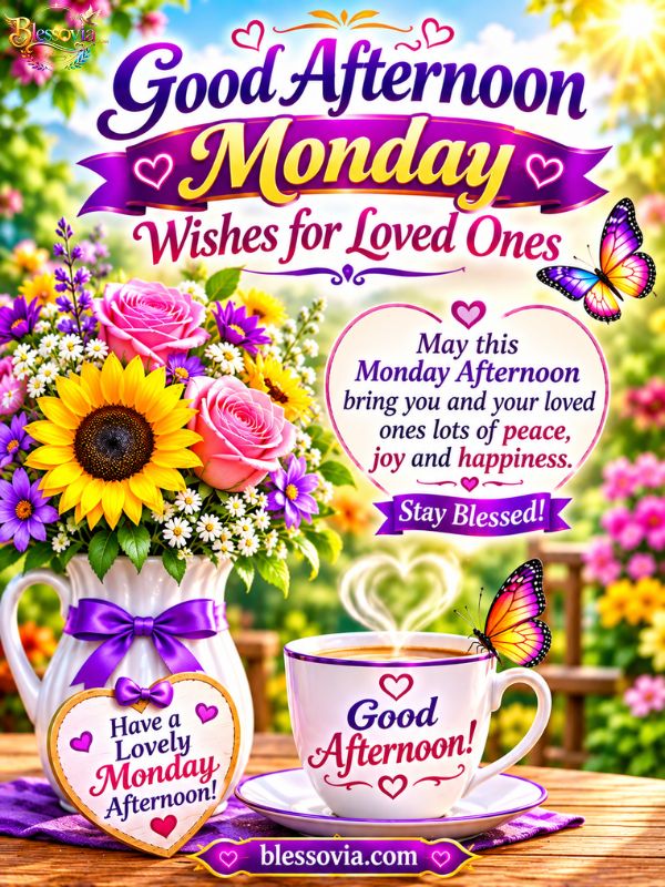 Good Afternoon Monday Wishes for Loved Ones