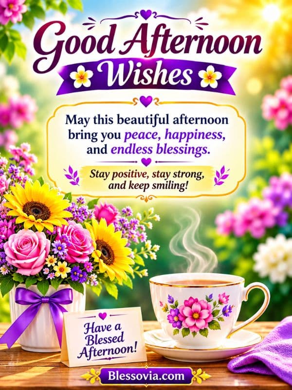Good Afternoon Wishes for Each Day of the Week