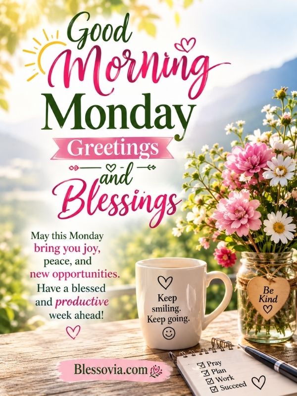 Good Morning Monday Greetings and Blessings