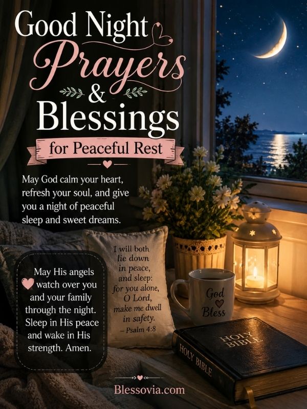 Good Night Prayers & Blessings for Peaceful Rest