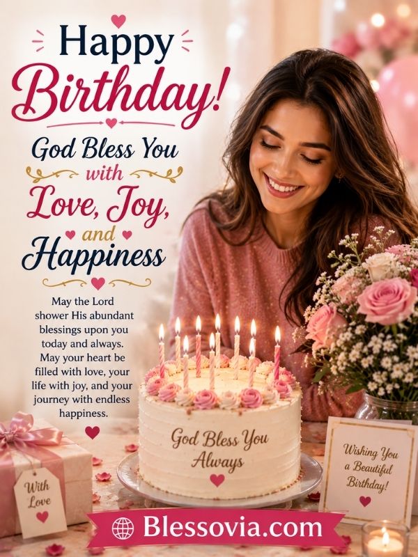 Happy Birthday! God Bless You with Love, Joy, and Happiness