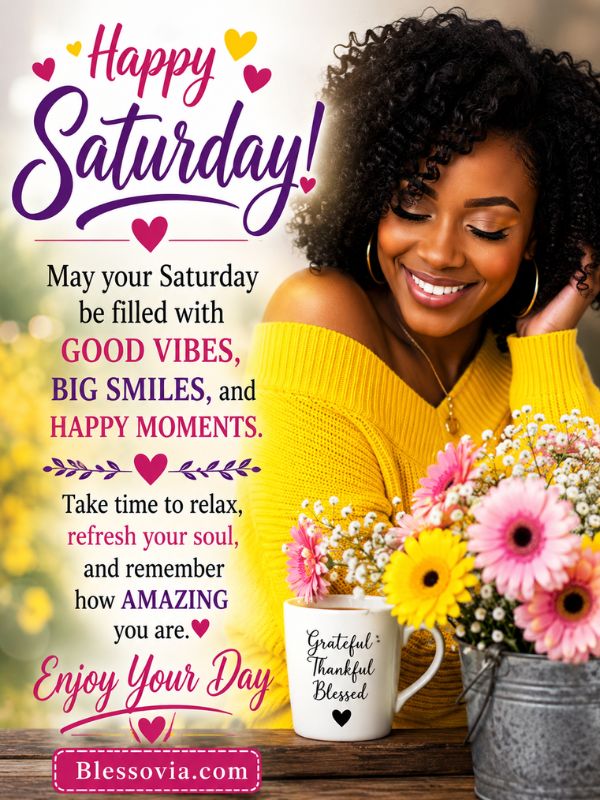 Happy Saturday Black Woman Images and Quotes