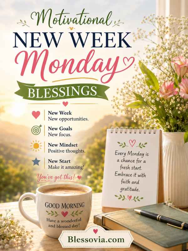 Motivational New Week Monday Blessings