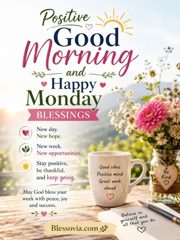 Positive Good Morning and Happy Monday Blessings