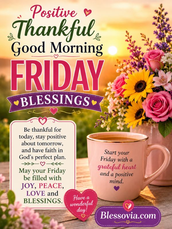 Positive Thankful Good Morning Friday Blessings