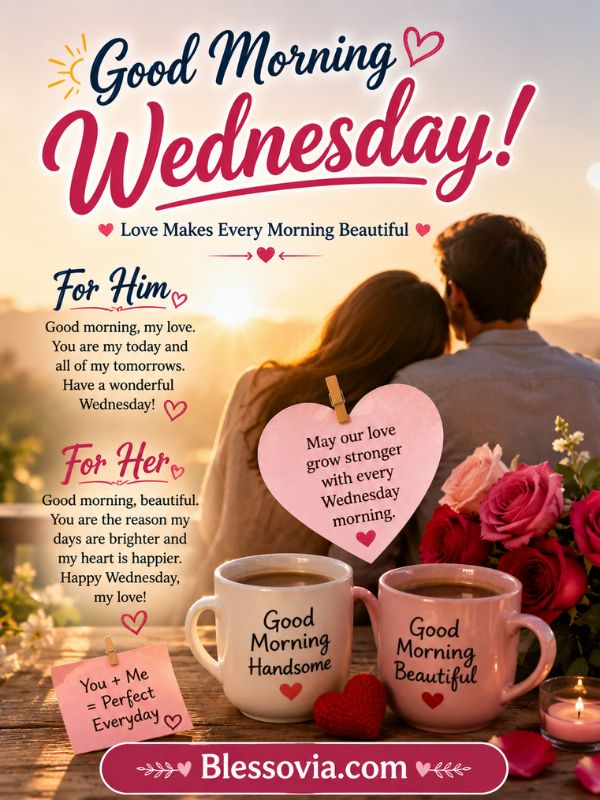 Romantic Good Morning Wednesday Messages for Him and Her