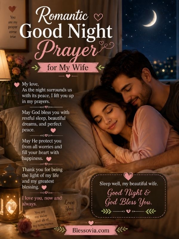Romantic Good Night Prayer Message for My Wife
