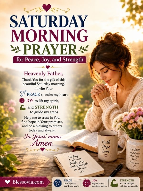 Saturday Morning Prayer for Peace, Joy, and Strength