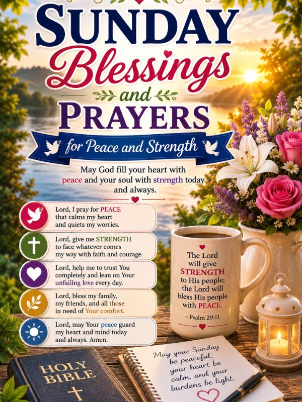 Sunday Blessings and Prayers for Peace and Strength