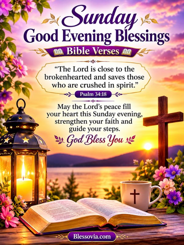 Sunday Good Evening Blessings Bible Verses