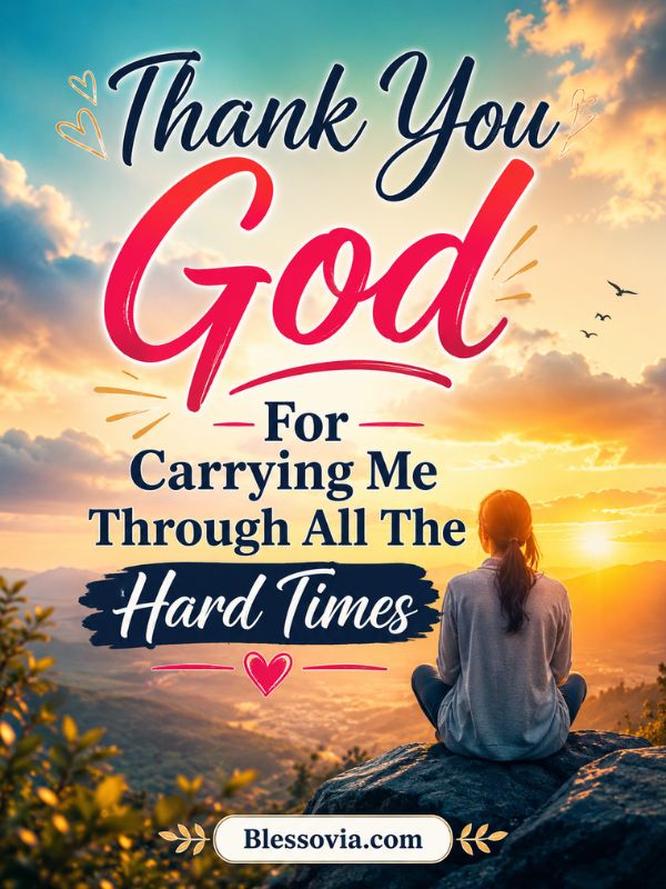 Thank You God For Carrying Me Through All The Hard Times