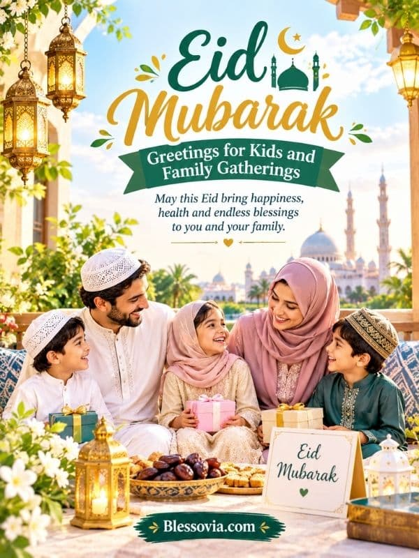 Eid Mubarak Greetings for Kids and Family Gatherings