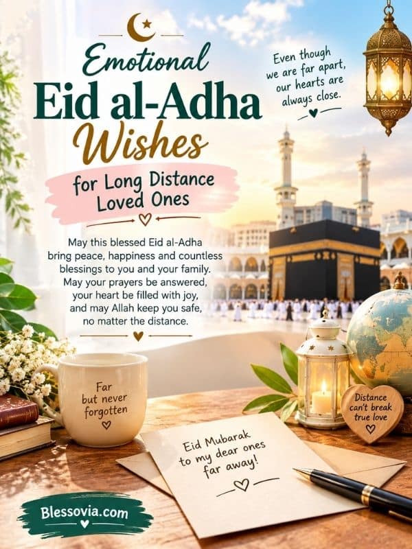 Emotional Eid al-Adha Wishes for Long Distance Loved Ones