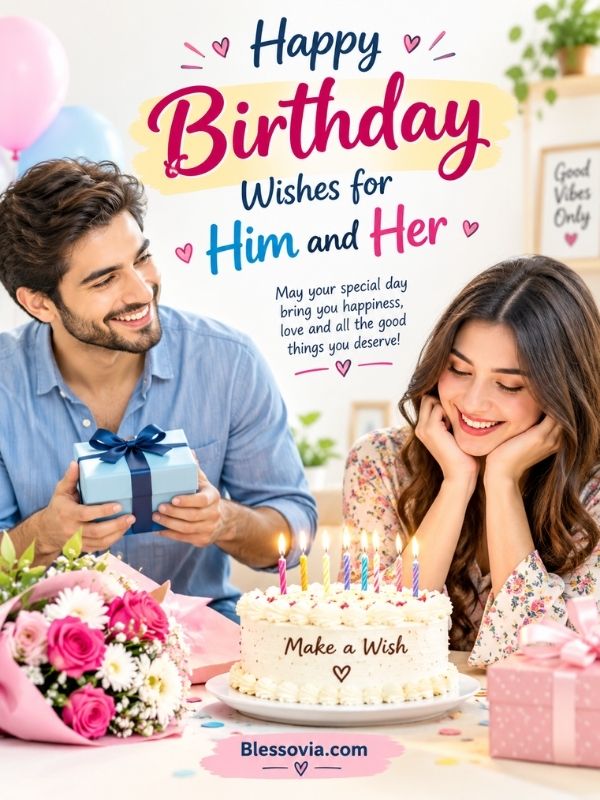 Happy Birthday Wishes for Him and Her