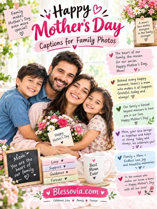 Happy Mothers Day Captions for Family Photos