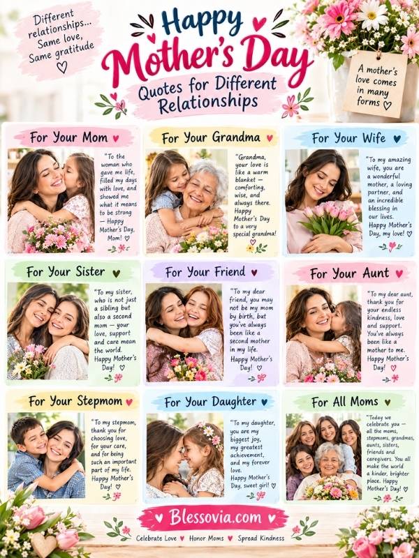 Happy Mothers Day Quotes for Different Relationships