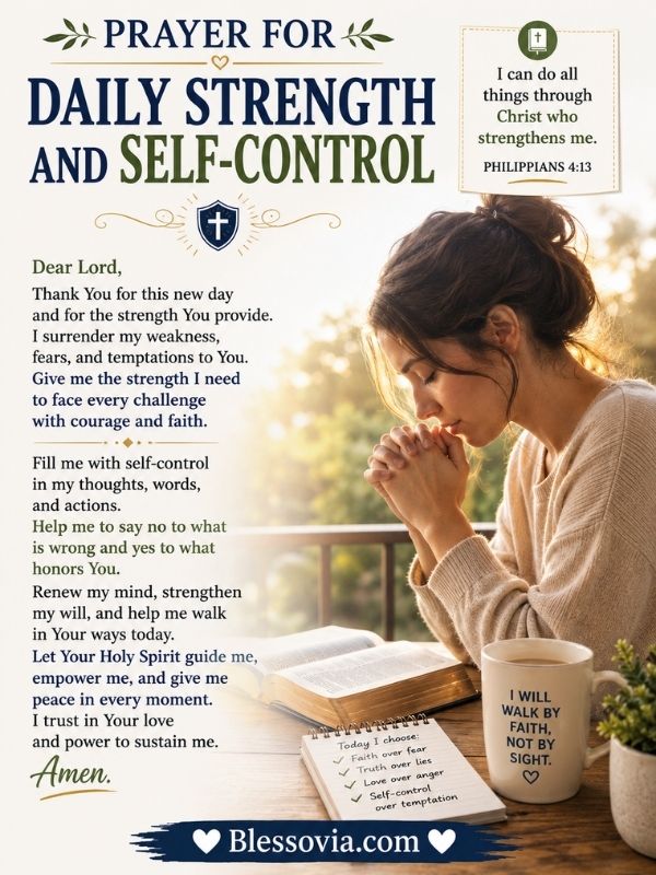 Prayer for Daily Strength and Self-Control