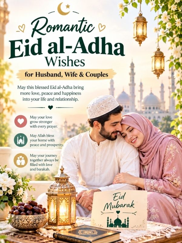 Romantic Eid al-Adha Wishes for Husband, Wife & Couples