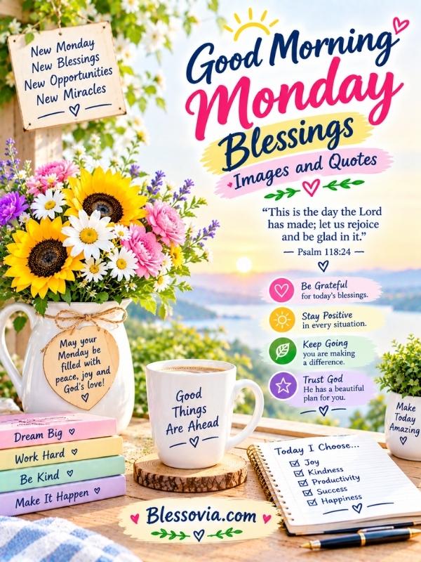 Short Good Morning Monday Blessings for Status and Captions