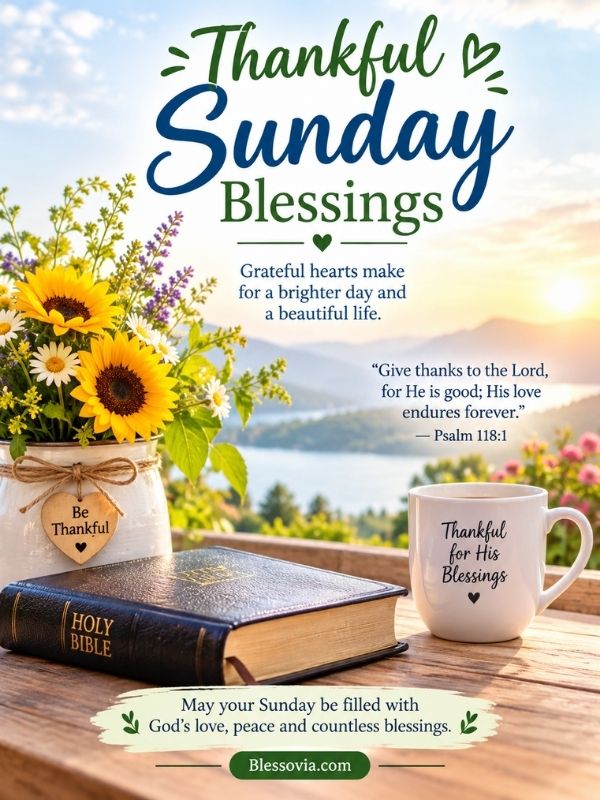 Thankful Sunday Blessings Bible Verses