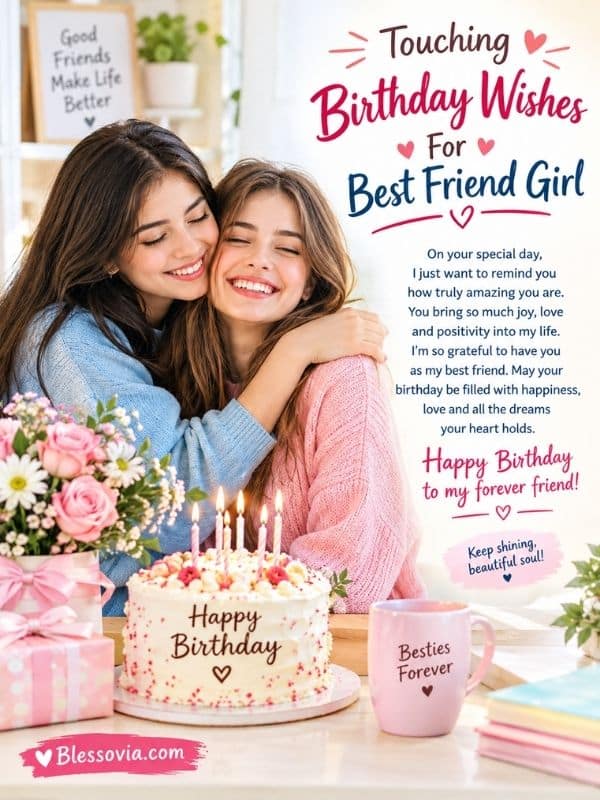 Touching Birthday Wishes For Best Friend Girl